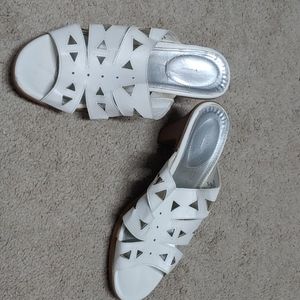 White heel sandals
